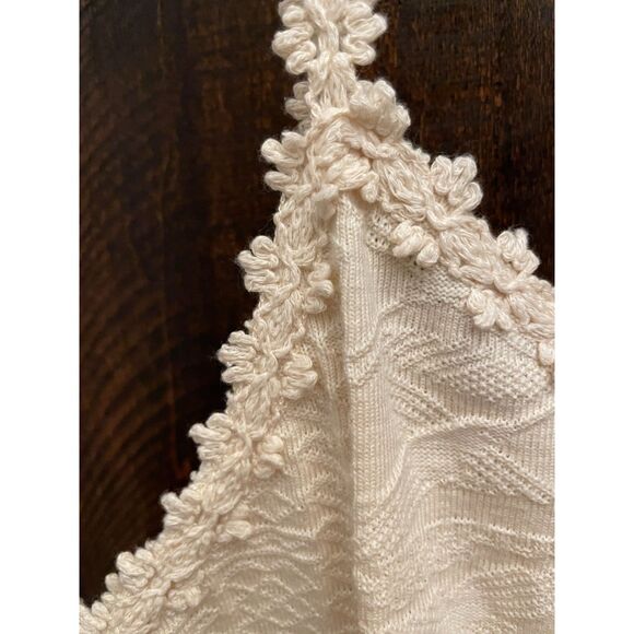 NAZCA Cotton Cream Knit Dress Size L Made in Peru Boho Textured Sleeveless - Picture 2 of 7